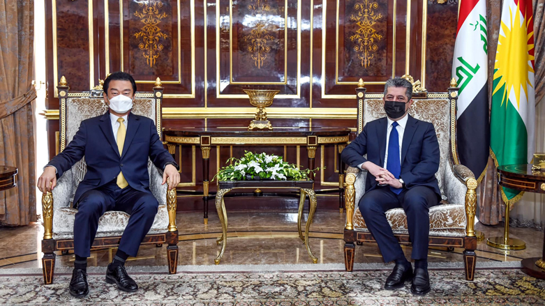 Kurdistan Region Prime Minister Masrour Barzani in meeting with Korean Consul General Choi Kwang-Jin in Erbil, Kurdistan Region, Jan. 24, 2022. (Photo: KRG)